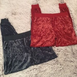 Lot of 2 AERIE Velour Drawstring Joggers Sz S